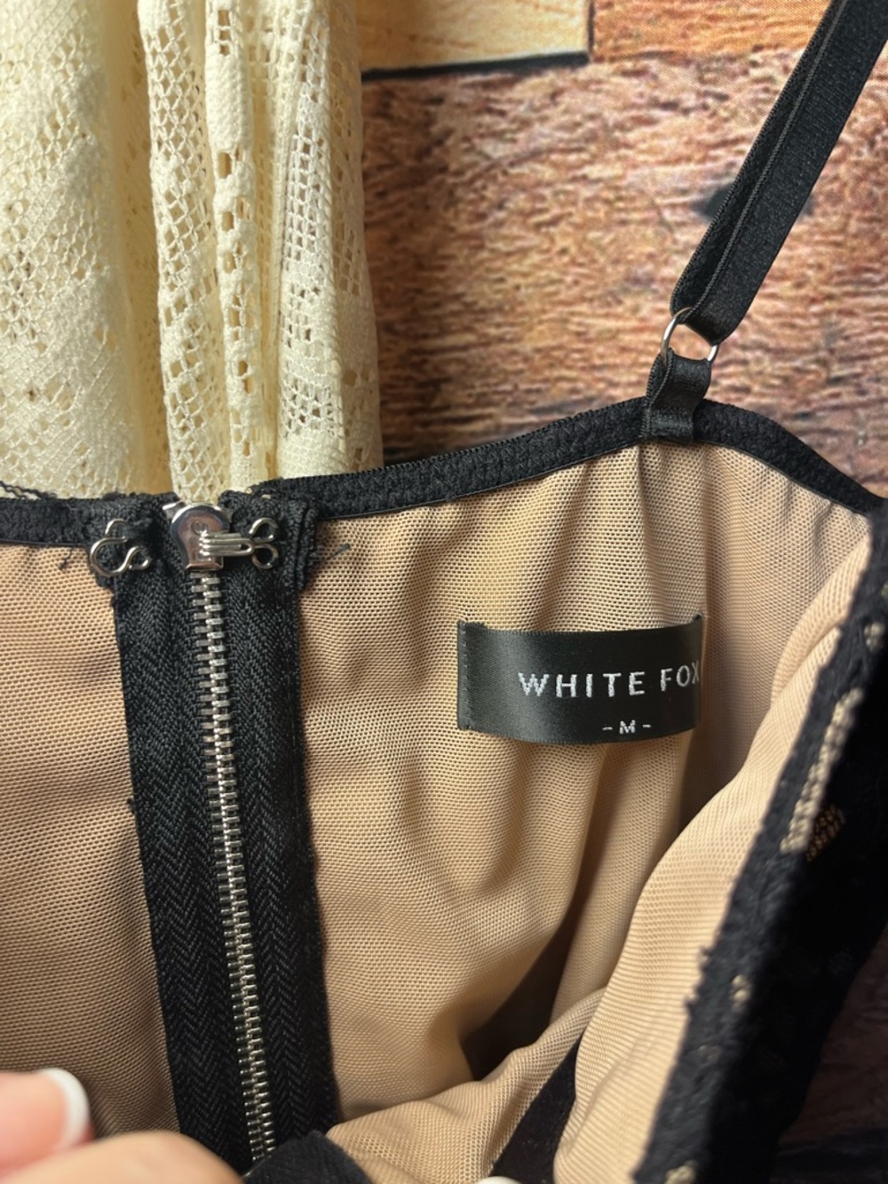 White Fox Black Lace Bustier Crop Top (245) - Picture 5 of 10
